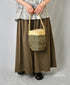 ANSL2601 STRIPE SISAL ONE HANDLE SHOULDER BAG