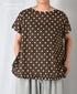 NSL26056 80s COTTON VOILE DOT PRINT HEM FRILL GATHERED SMOCK