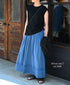 NSL26093 80s COTTON VOILE LACE GATHERED SKIRT