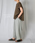 NSL26056 80s COTTON VOILE DOT PRINT HEM FRILL GATHERED SMOCK