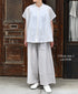 INSL26321 60s AUTO LOOM COTTON/LINEN PLAIN BANDED COLLAR FRENCH/SL PINTUCK SHIRTS