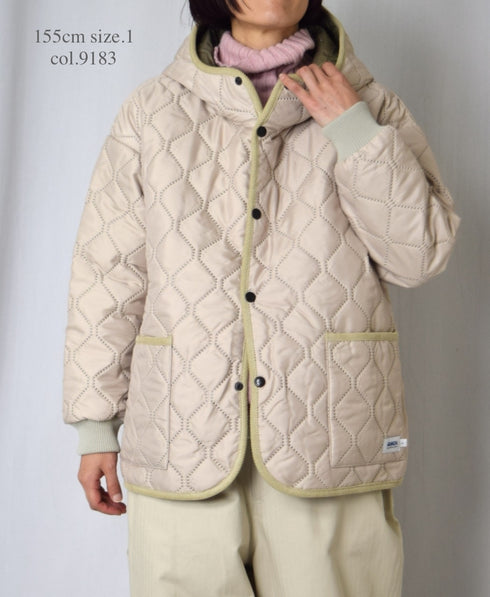 NAM2561PP PLAIN POLYESTER×PLAIN POLYESTER OVERSIZED HOODED JACKET WITH RIBBED CUFF