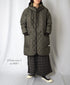 NAM2562PP PLAIN POLYESTER×PLAIN POLYESTER OVERSIZED MID-LENGTH HOODED COAT WITH RIBBED CUFF