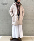 NAM2562PP PLAIN POLYESTER×PLAIN POLYESTER OVERSIZED MID-LENGTH HOODED COAT WITH RIBBED CUFF
