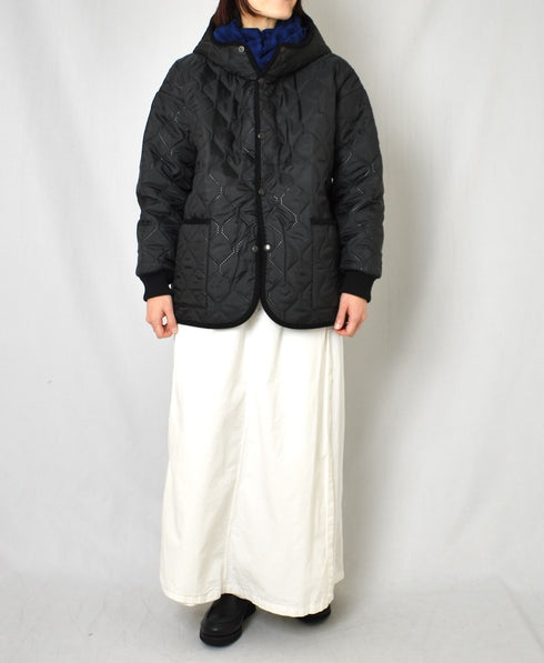 NAM2561PP PLAIN POLYESTER×PLAIN POLYESTER OVERSIZED HOODED JACKET WITH RIBBED CUFF