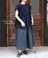 INSL26335 60s AUTO LOOM COTTON/LINEN STRIPE GATHERED SKIRT