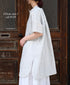 INSL26333 60s AUTO LOOM COTTON/LINEN STRIPE BANDED COLLAR S/SL TUNIC