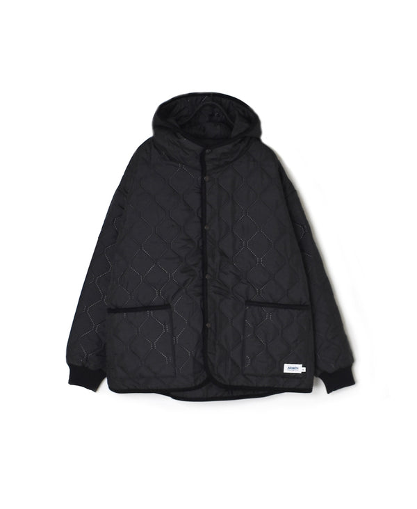 NAM2561PP PLAIN POLYESTER×PLAIN POLYESTER OVERSIZED HOODED JACKET WITH RIBBED CUFF