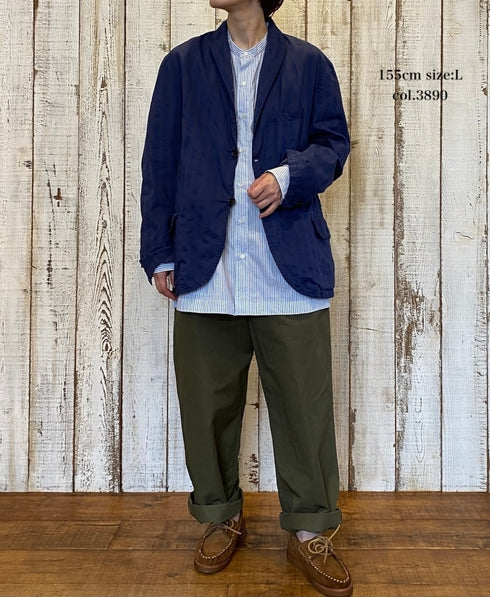 NVL2301PSD POPLIN WIDE STRIPE (OVERDYE) SIDE VENTS TAILORED JACKET