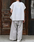 INSL26345 80s VOILE PLAIN WITH CUT WORK LACE EASY PANTS