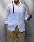 NVL1861CVW 80s ORGANIC VOILE PLAIN (WRINKLE) REGULAR COLLAR L/SL OVERSIZED SHIRT