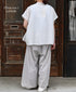 INSL26321 60s AUTO LOOM COTTON/LINEN PLAIN BANDED COLLAR FRENCH/SL PINTUCK SHIRTS