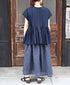 INSL26335 60s AUTO LOOM COTTON/LINEN STRIPE GATHERED SKIRT