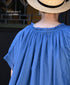 NSL26092 80s COTTON VOILE LACE LACE&STRING COLLAR GATHERED SHIRT