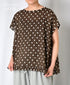 NSL26056 80s COTTON VOILE DOT PRINT HEM FRILL GATHERED SMOCK