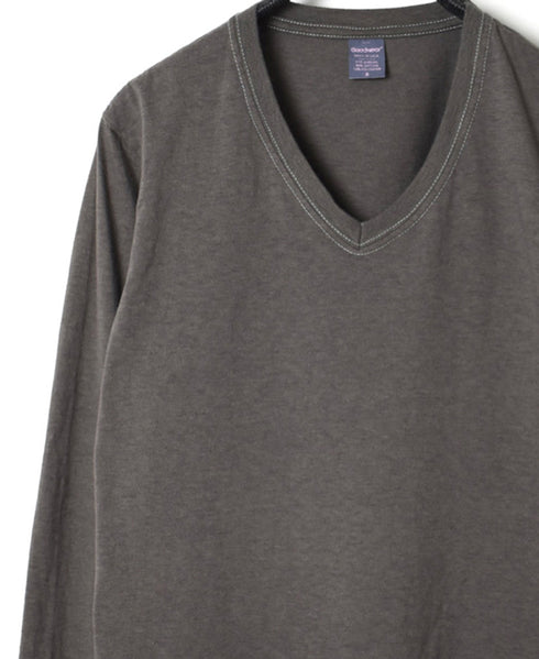 NGW2101G 4.7oz LIGHT WEIGHT COTTON/POLYESTER V-NECK L/SL T-SHIRT