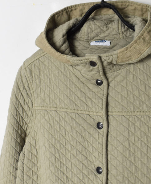 NAM0553 COTTON QUILT HOODED COAT