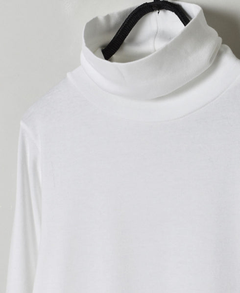 NMF1051 1×1 COTTON RIB TURTLE-NECK L/SL T-SHIRT