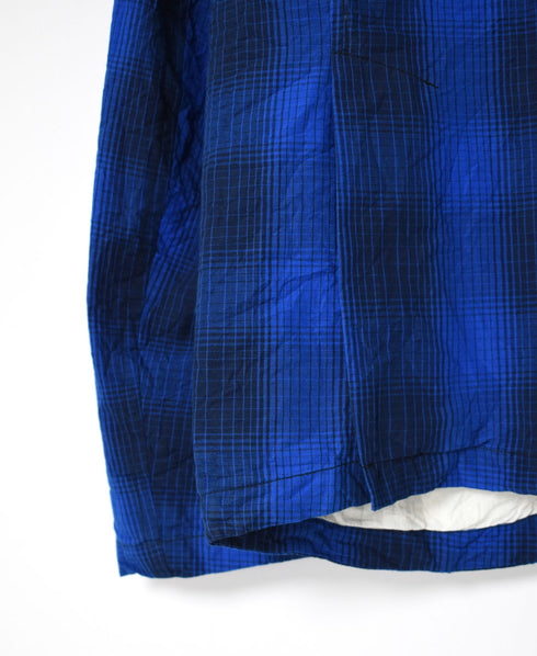 NVL2302PCW POPLIN CHECK (WASHED) SIDE VENTS NO COLLAR JACKET