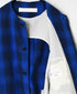 NVL2302PCW POPLIN CHECK (WASHED) SIDE VENTS NO COLLAR JACKET