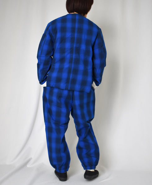 NVL2302PCW POPLIN CHECK (WASHED) SIDE VENTS NO COLLAR JACKET