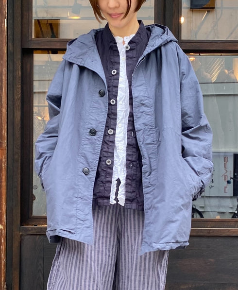 NHT2311TC LIGHT WEIGHT COTTON OVERDYE HOODED SHORT COAT