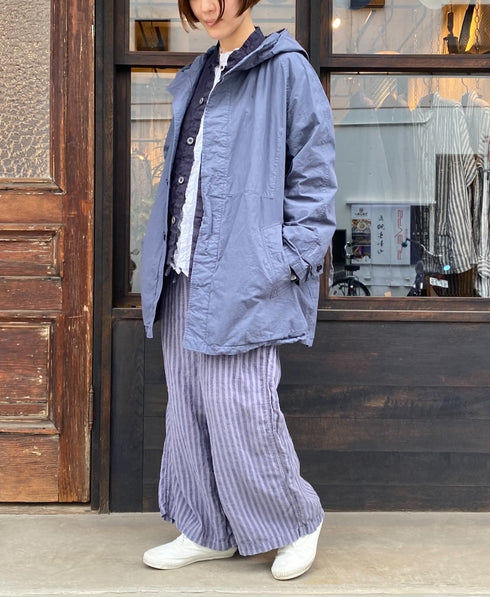NHT2311TC LIGHT WEIGHT COTTON OVERDYE HOODED SHORT COAT