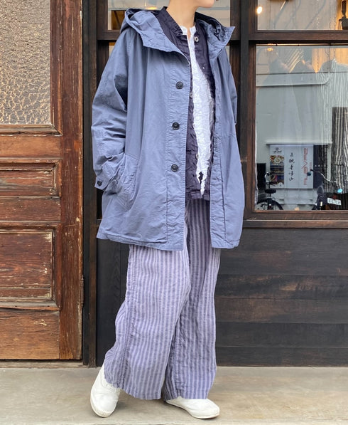 NHT2311TC LIGHT WEIGHT COTTON OVERDYE HOODED SHORT COAT