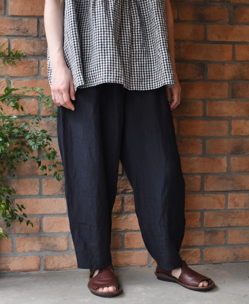INSL24206 60s LINEN PLAIN EASY PANTS