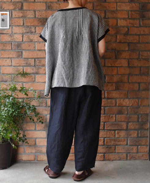 INSL24206 60s LINEN PLAIN EASY PANTS