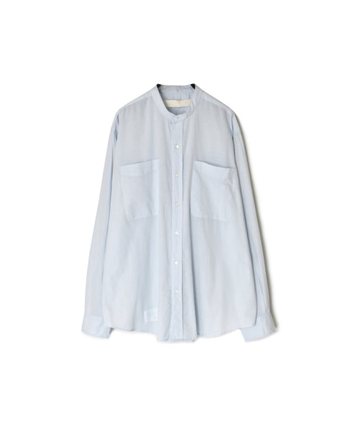 NVL2531CB 60s ORGANIC CAMBRIC BANDED COLLAR L/SL OVERSIZED SHIRT