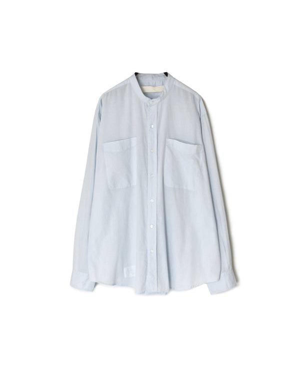 NVL2531CB 60s ORGANIC CAMBRIC BANDED COLLAR L/SL OVERSIZED SHIRT