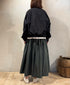 NMDS24641 40s ORGANIC POPLIN (PATCHWORK) PINTUCK FLARED SKIRT WITH PATCH WORK