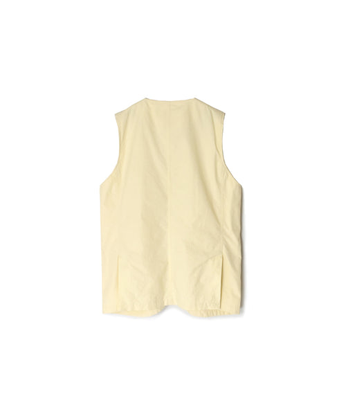 NVL2502CP 40s ORGANIC POPLIN NO COLLAR VEST