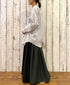 NMDS24641 40s ORGANIC POPLIN (PATCHWORK) PINTUCK FLARED SKIRT WITH PATCH WORK