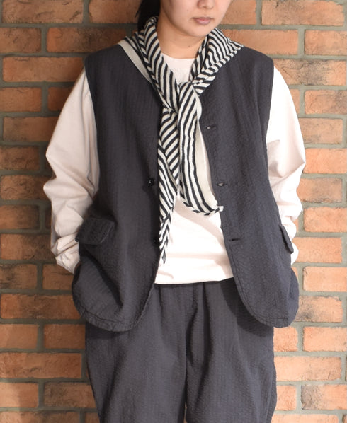 CLNAM2402S COTTON STRIPE TRIANGLE SCARF