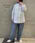 NVL2531CB 60s ORGANIC CAMBRIC BANDED COLLAR L/SL OVERSIZED SHIRT