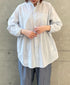 NVL2531CB 60s ORGANIC CAMBRIC BANDED COLLAR L/SL OVERSIZED SHIRT