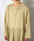 INAM2514FD COTTON FLOWER PRINT BOAT NECK L/SL ONE-PIECE