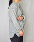 INAM2511FD COTTON FLOWER PRINT UTILITY BANDED COLLAR SHIRT