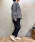 INMDS25062 HANDWOVEN YARN DYE NATURAL INDIGO CHAMBRAY FRILL COLLAR SHIRT