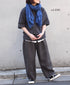 AGAM2501 LINEN / COTTON CHECK STOLE 65×180cm