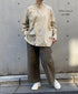 INAM2511FD COTTON FLOWER PRINT UTILITY BANDED COLLAR SHIRT