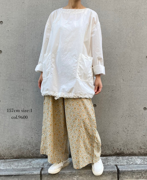 INAM2516FD COTTON FLOWER PRINT GATHERED EASY PANTS WITH LINING