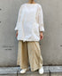 INAM2516FD COTTON FLOWER PRINT GATHERED EASY PANTS WITH LINING