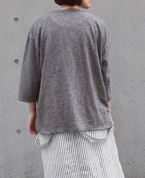 GNSL25041 SLUB VINTAGE CREW-NECK 3/4SL LONG SHIRT