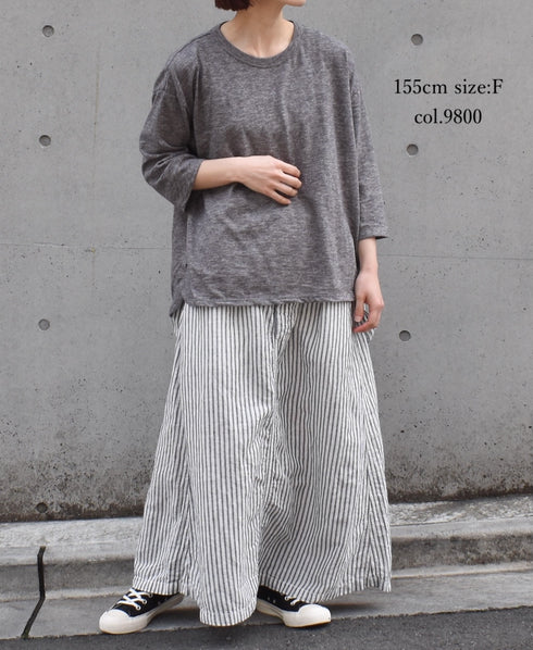 GNSL25041 SLUB VINTAGE CREW-NECK 3/4SL LONG SHIRT