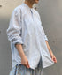 NVL2531CB 60s ORGANIC CAMBRIC BANDED COLLAR L/SL OVERSIZED SHIRT
