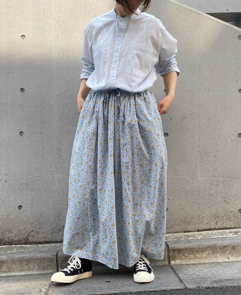 NVL2531CB 60s ORGANIC CAMBRIC BANDED COLLAR L/SL OVERSIZED SHIRT