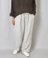 IMDSH2101LPD 60s AUTO LOOM LINEN PLAIN OVERDYE EASY CROPPED PANTS